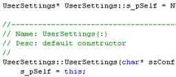 Static UserSettings Class Static UserSettings Class